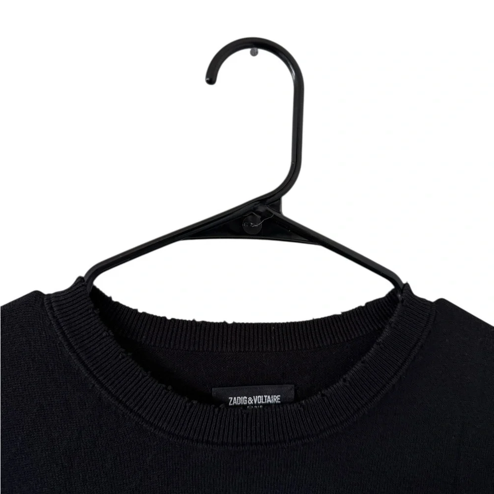 Zadig & Voltaire Miss Skull Degrade Studs Black Crewneck - Picture 3 of 9
